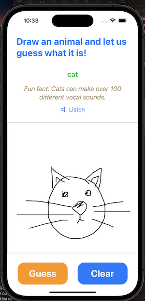 Draw and Tell iOS Application Screenshot Cat