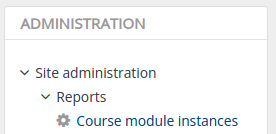 Moodle coursemodstats admin link