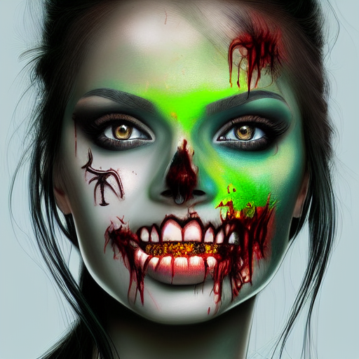 portrait of zombie, digital art, detailed, artistic