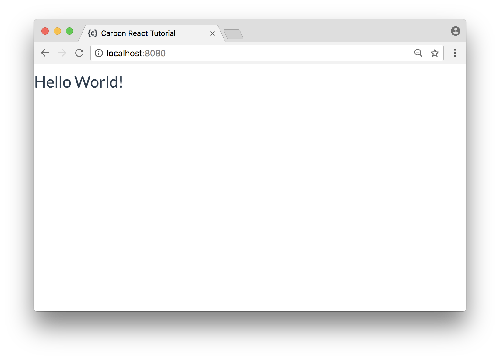 Hello World showing in the browser