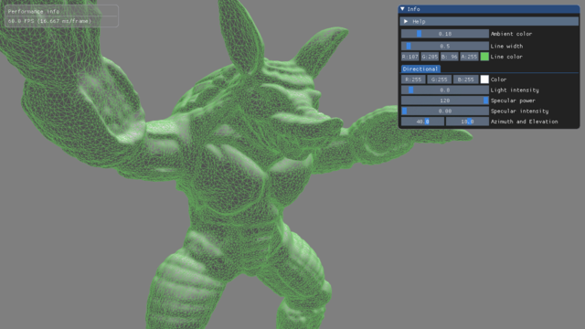 Geometry Shader: Wireframe on top of a shaded model