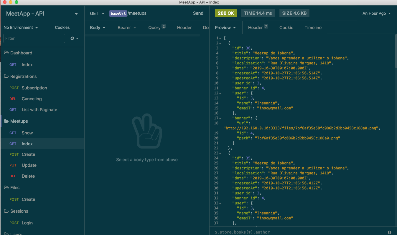 insomnia api creating envionment variables