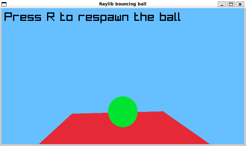 An example of a bouncing ball rendered using raylib