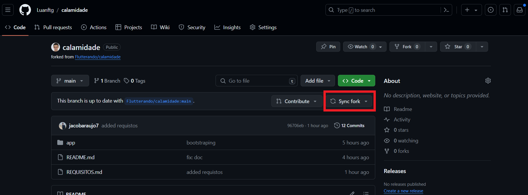 Como fazer o Sync Fork