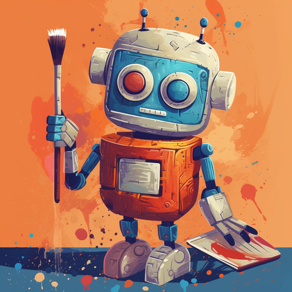 Robot with a Wrench and a Brush