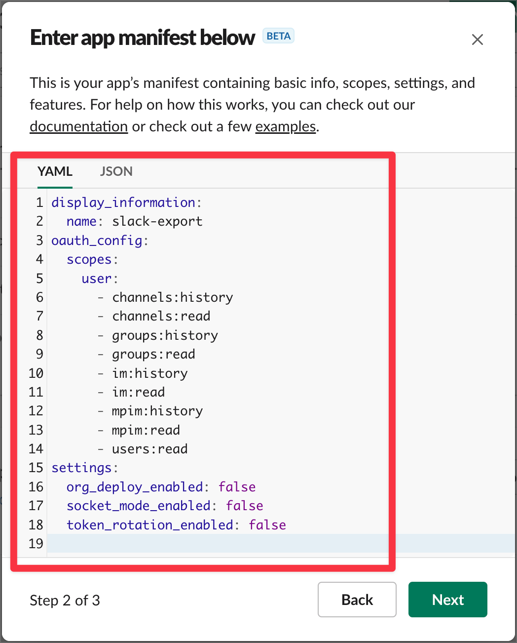 Paste manifest