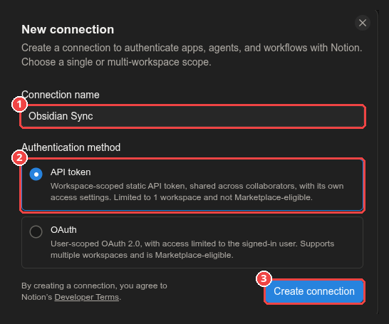 The New connection dialog
