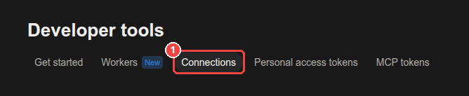 Developer tools → Connections