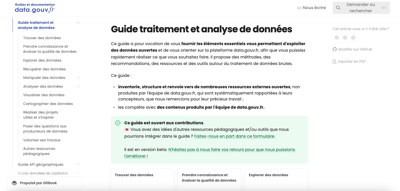 Aperçu des guides à destination des réutilisateurs de données