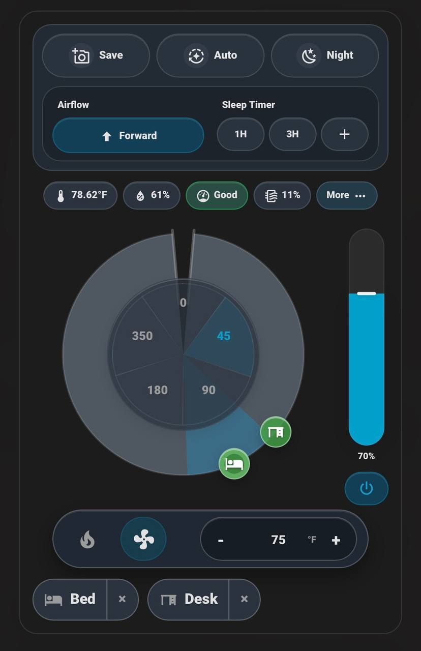 HA Dyson Card dashboard preview