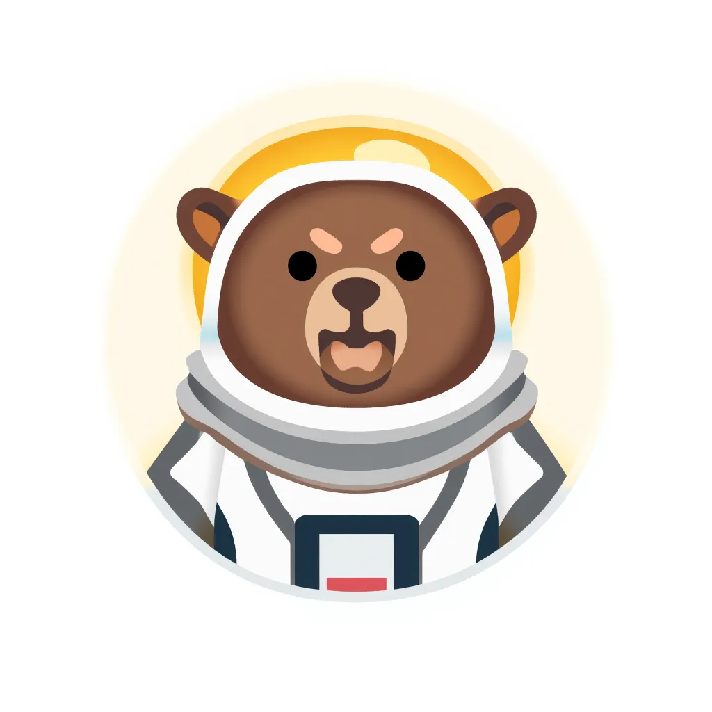 Generated bear wearing a space suit emoji