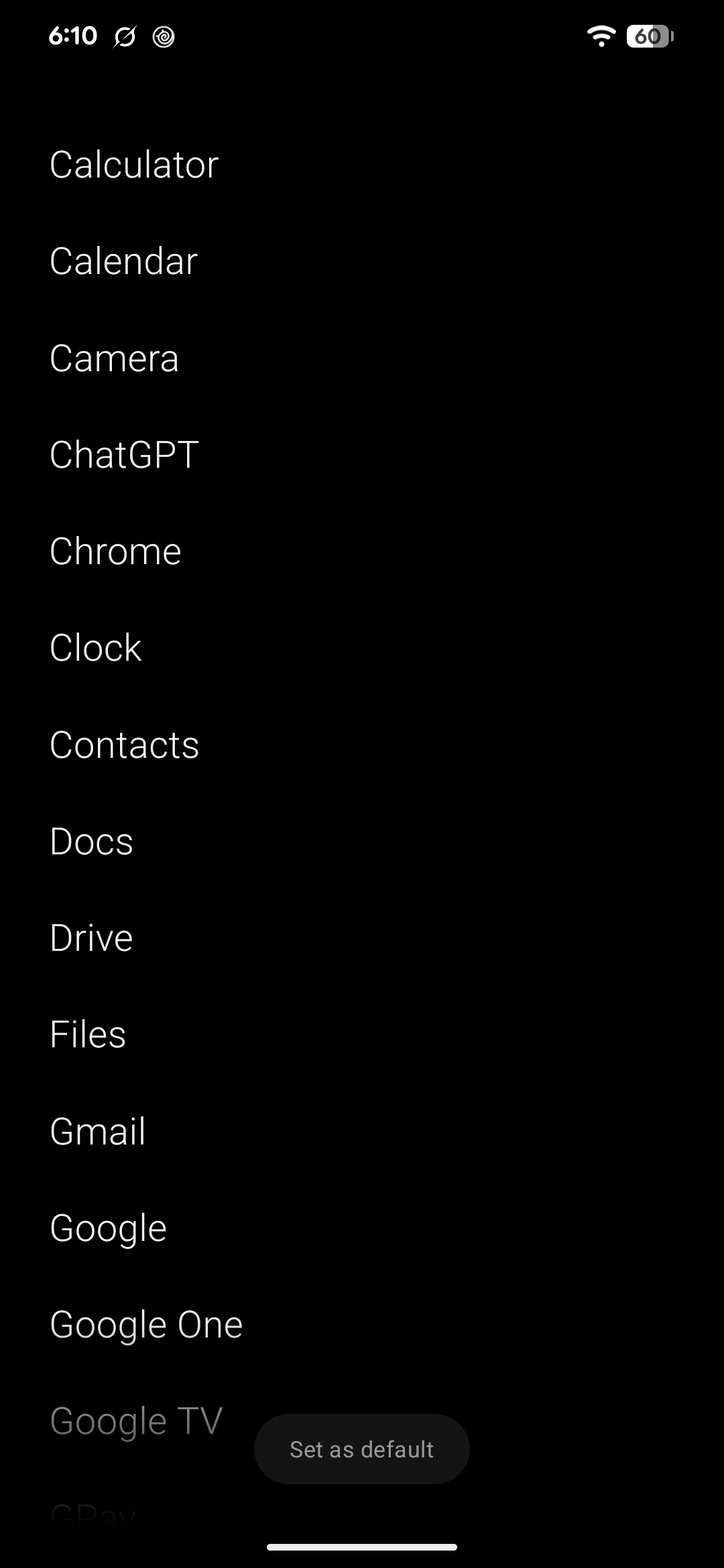Intent screenshot