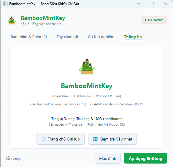 Thông tin BambooMintKey