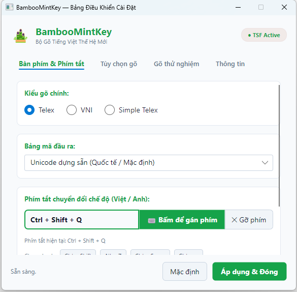 Bàn phím & Phím tắt