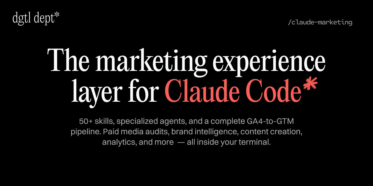 claude-marketing — The marketing experience layer for Claude Code