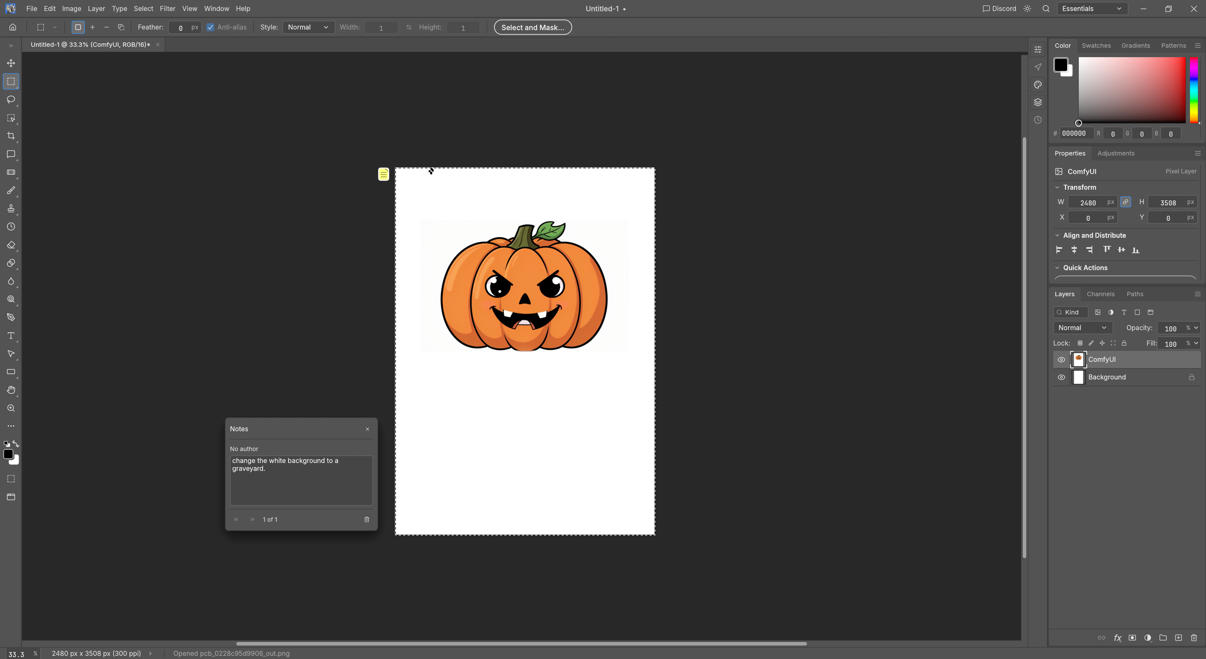 Selection and Prompt via Note in PhotoCraft