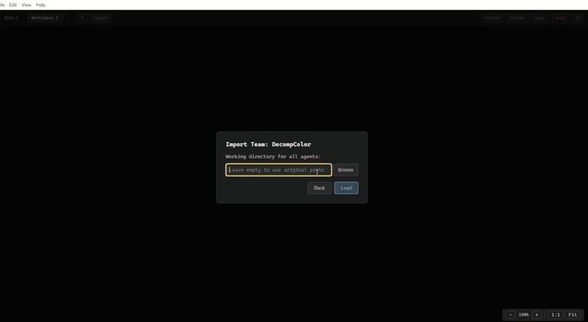 Spawning a full team of agents in The Cog