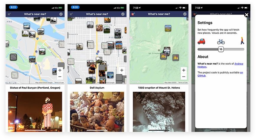 Screenshots from whats-near.me