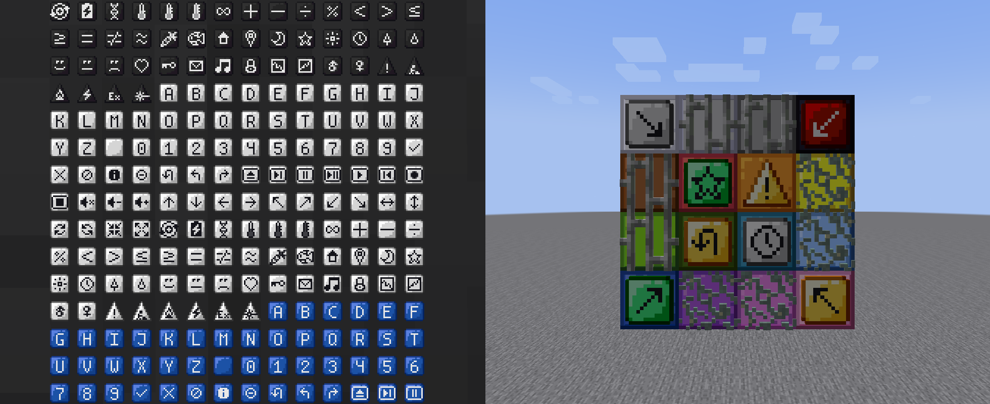 Factory Symbols banner showing off all symbol items and the Display Panel block entities