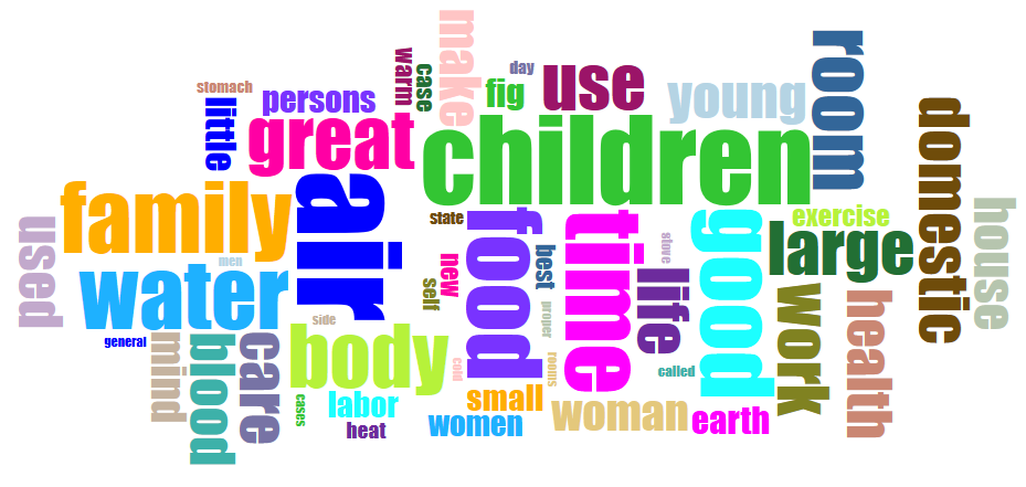 The American Woman's Home word cloud