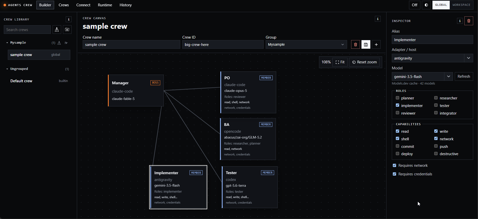Agents Crew Web UI Builder