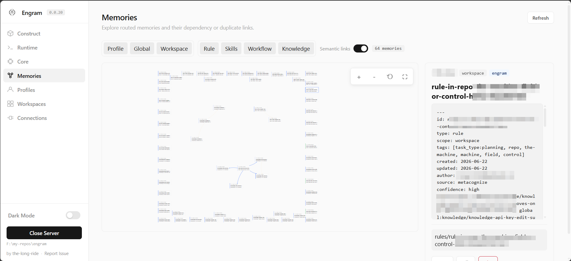 Engram Memories Graph View