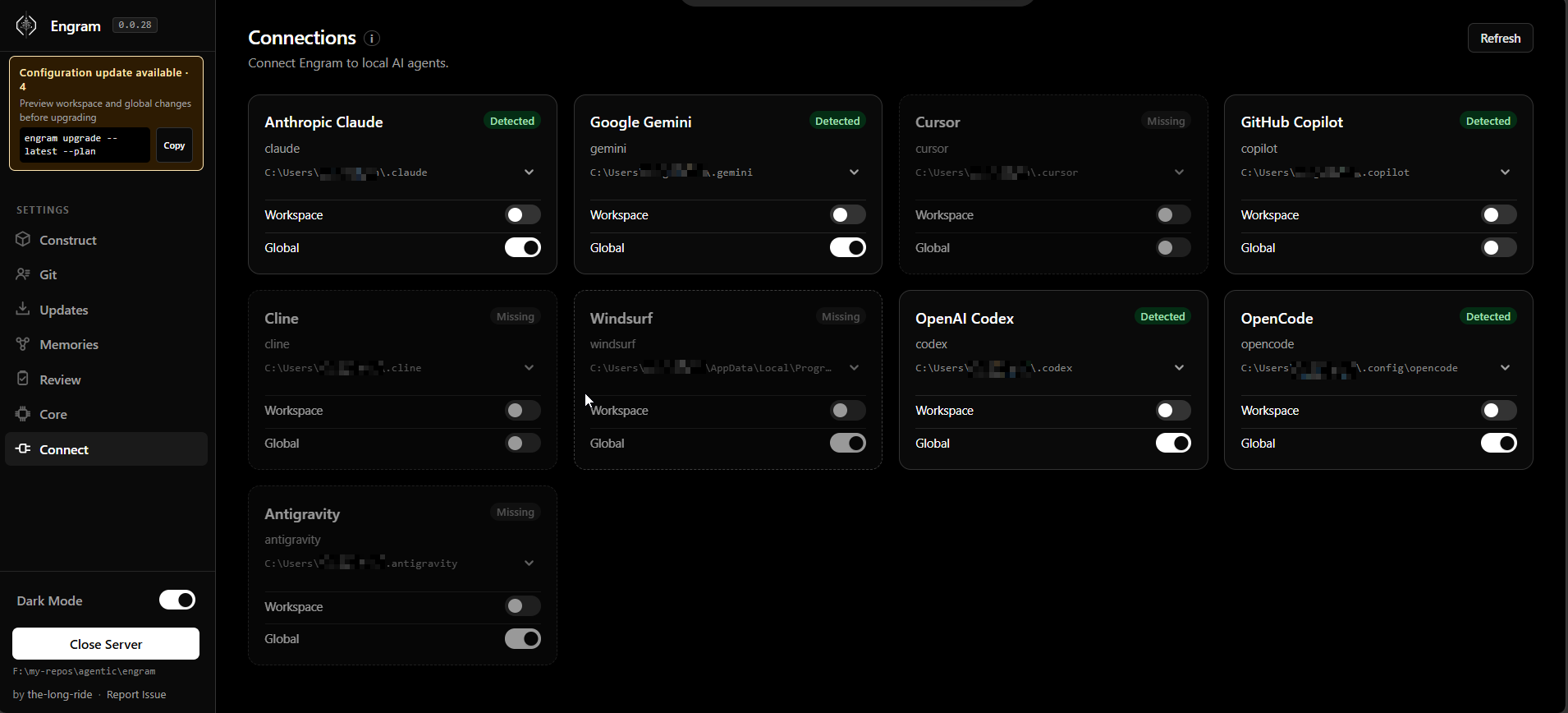 Engram Connect Tab