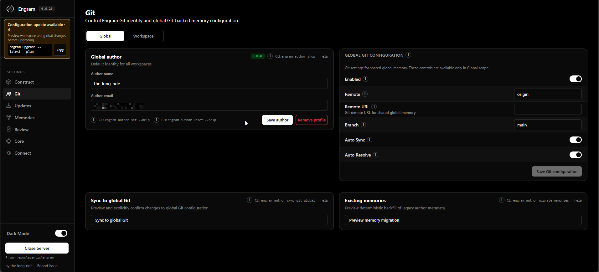 Engram Git Tab
