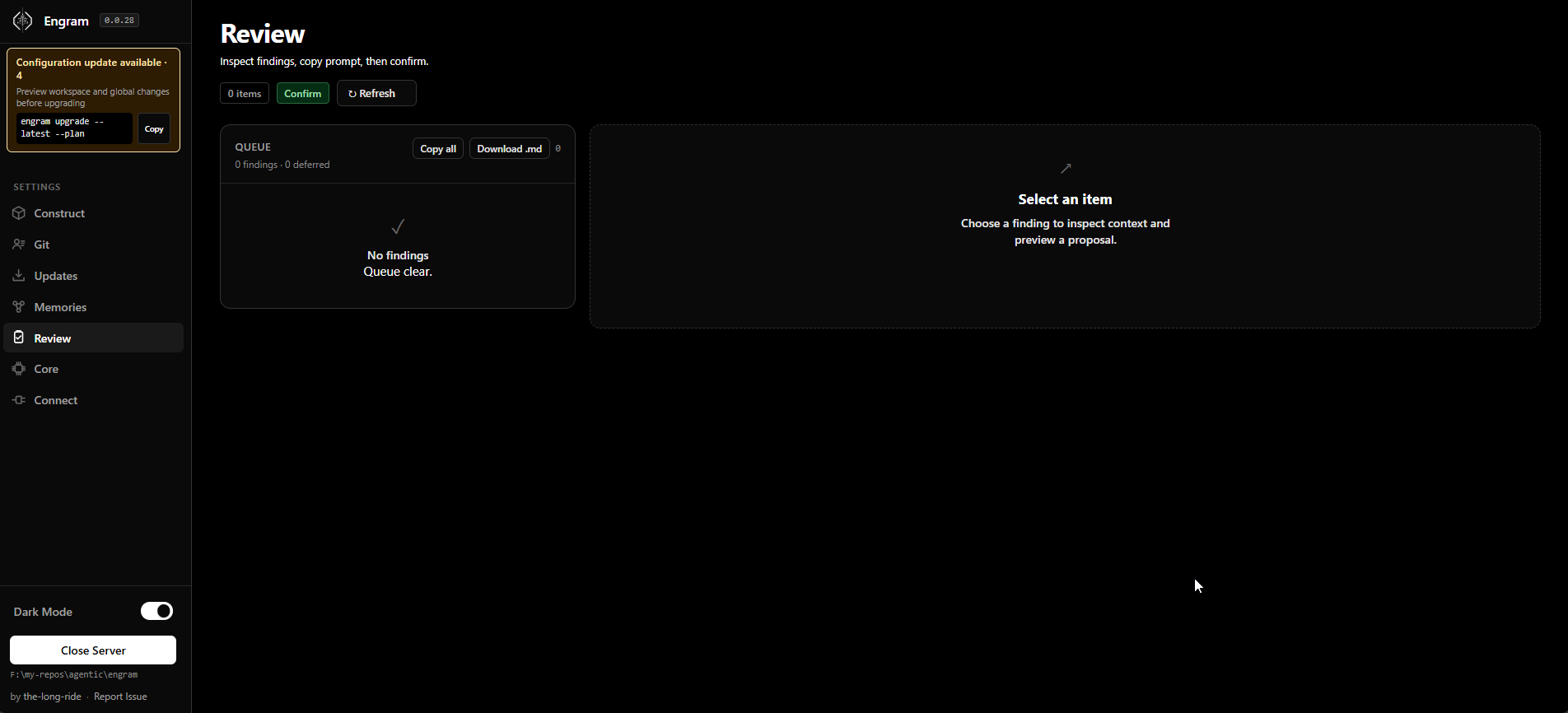Engram Review Tab