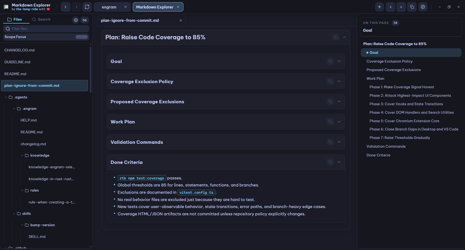 Optimized Markdown reading experience