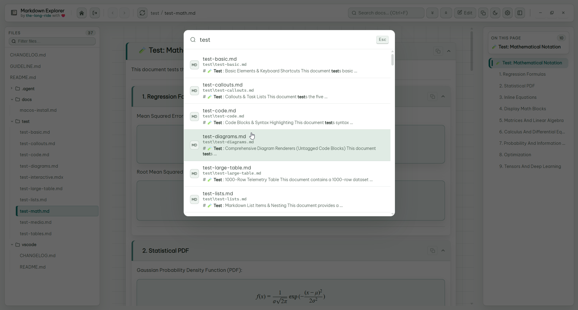 Search current workspace content