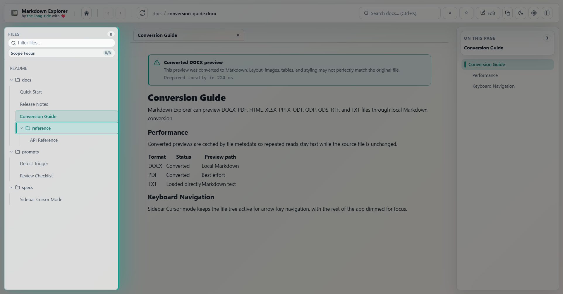Sidebar Cursor mode highlighting the current file in the tree
