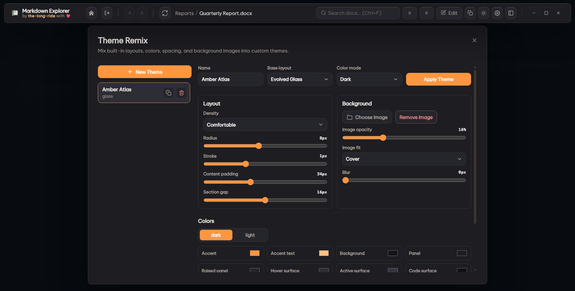 Theme Remix custom theme editor