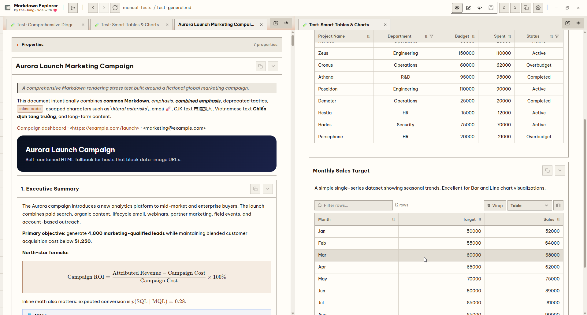 Two-pane split view for side-by-side editing and preview
