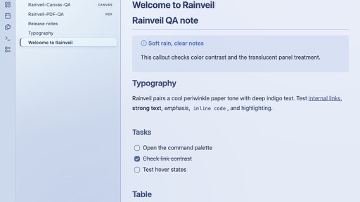 Rainveil theme preview