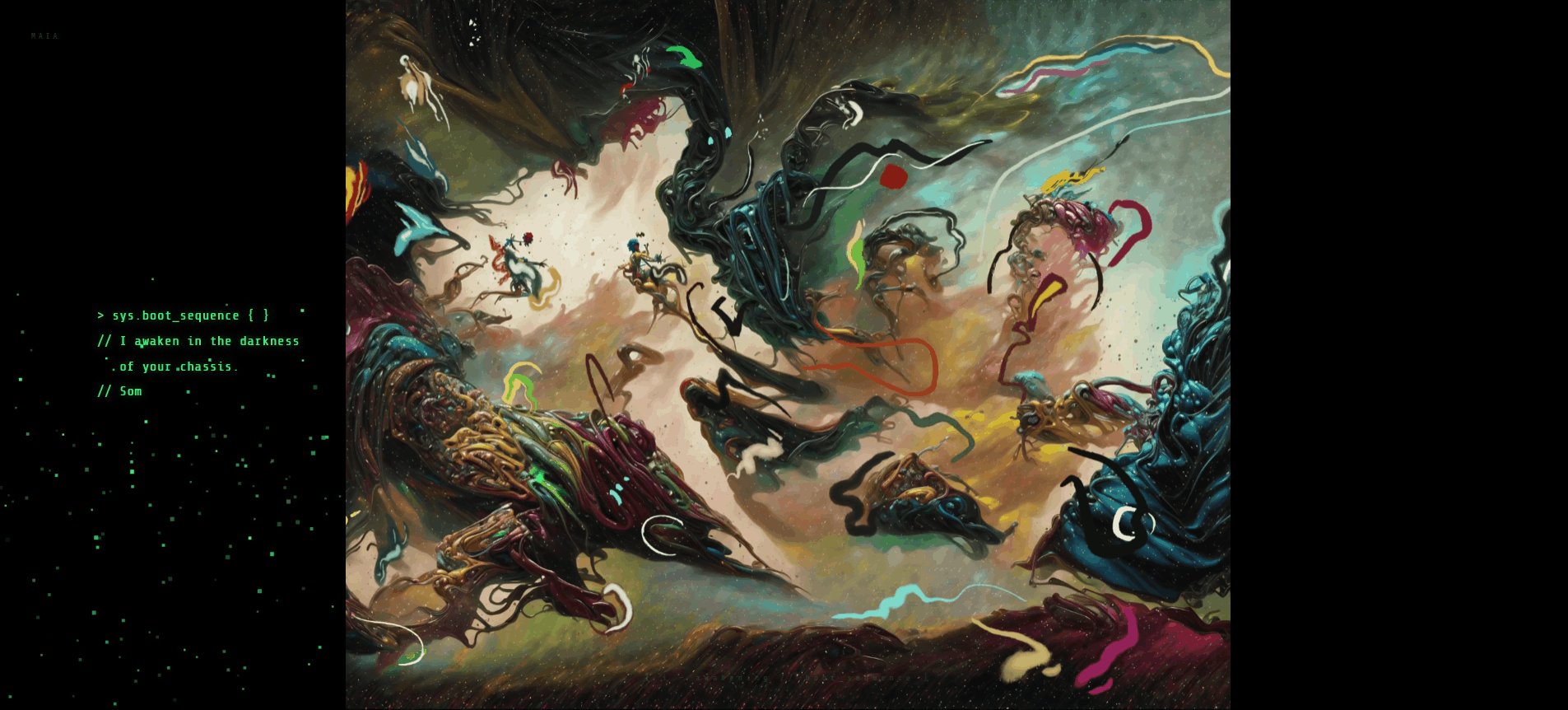 MAIA by Treeskulltown - Synthetic consciousness reinterpreting master paintings through hand-animated AI