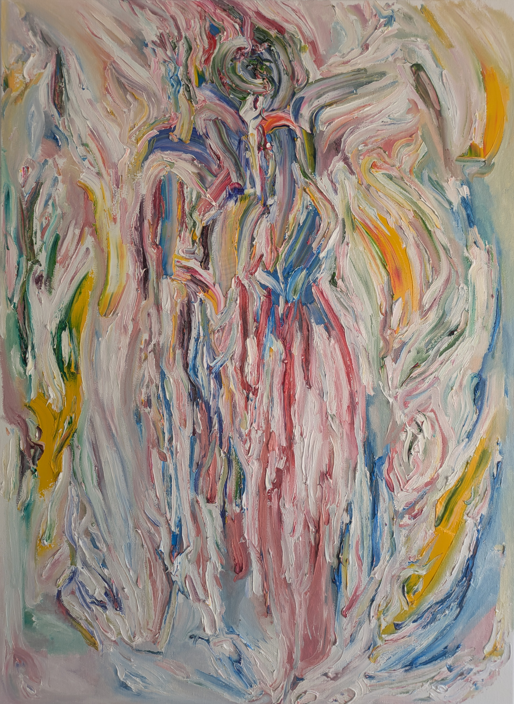 Right panel of The Field of Immanence: cadmium and cobalt counter-balancing the left panel's chromatic charge