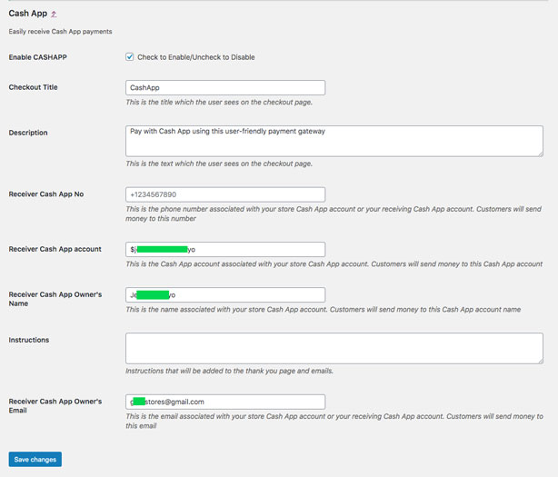 plugin settings