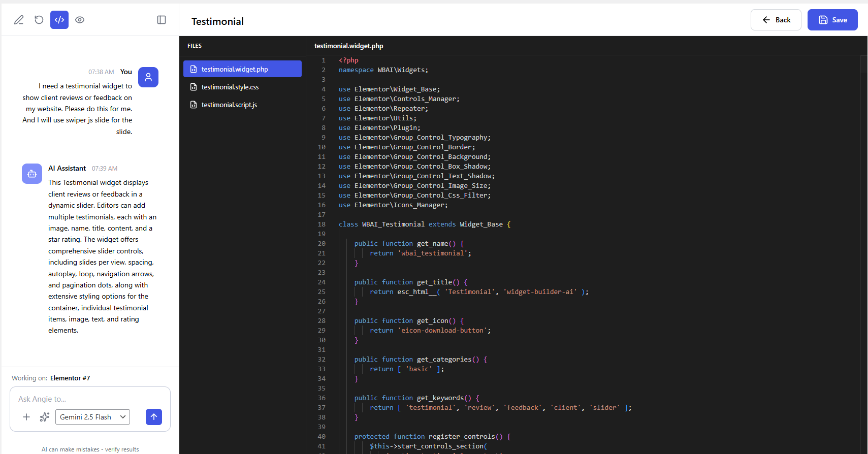 Widget Builder AI Screenshot