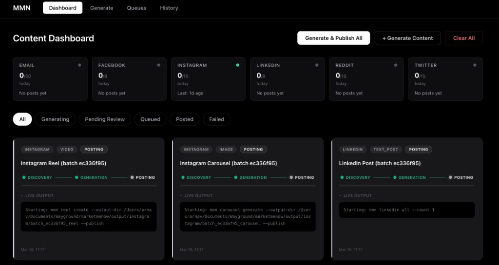 MarketMeNow Dashboard