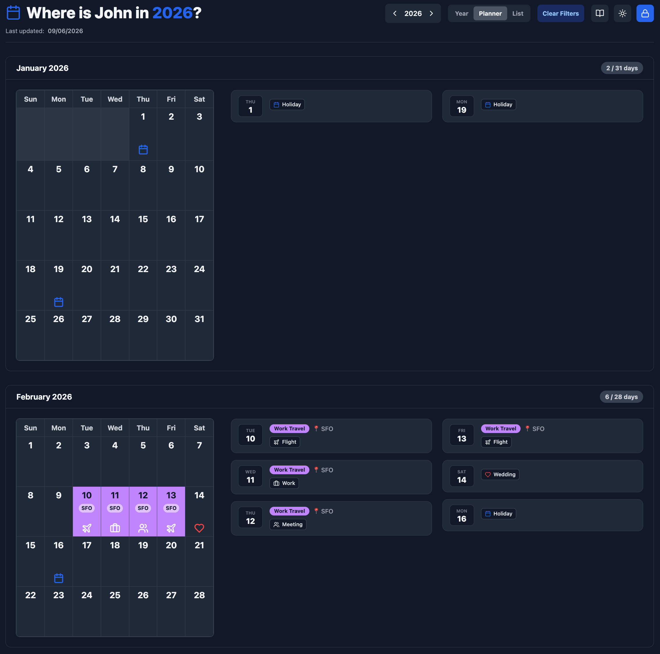 Planner View Screenshot