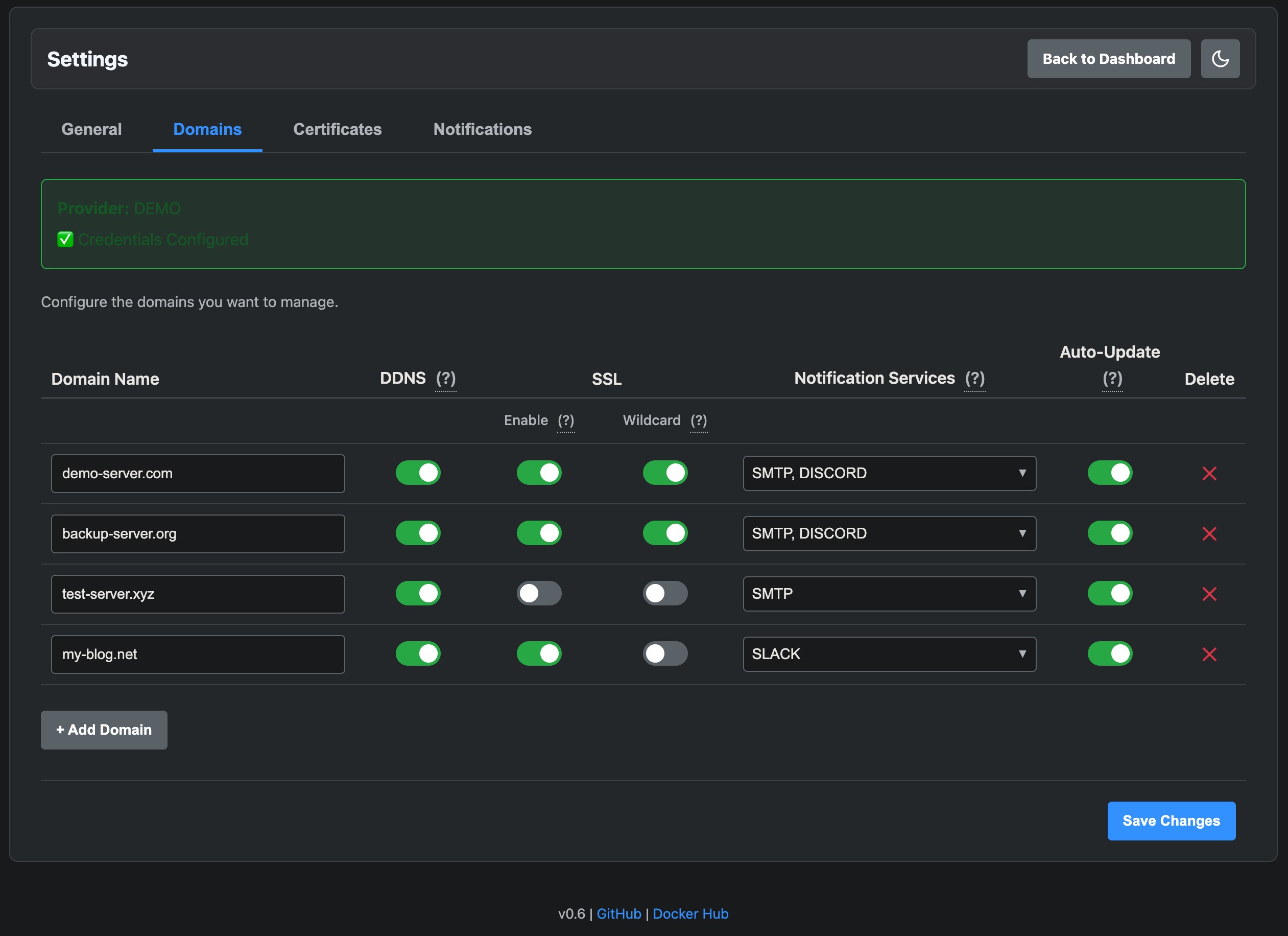 Settings Screenshot