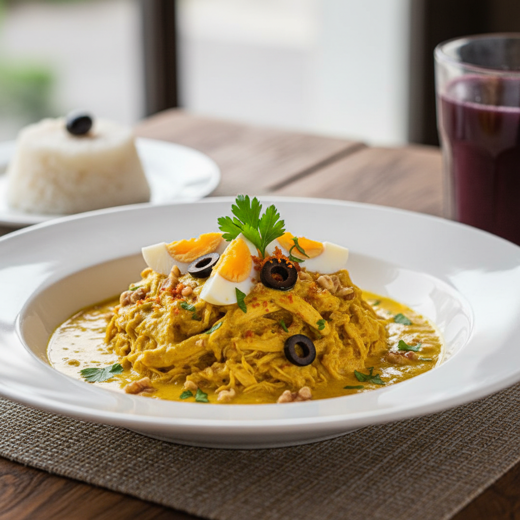 Ají de Gallina (Peruvian Creamy Walnut Chicken)