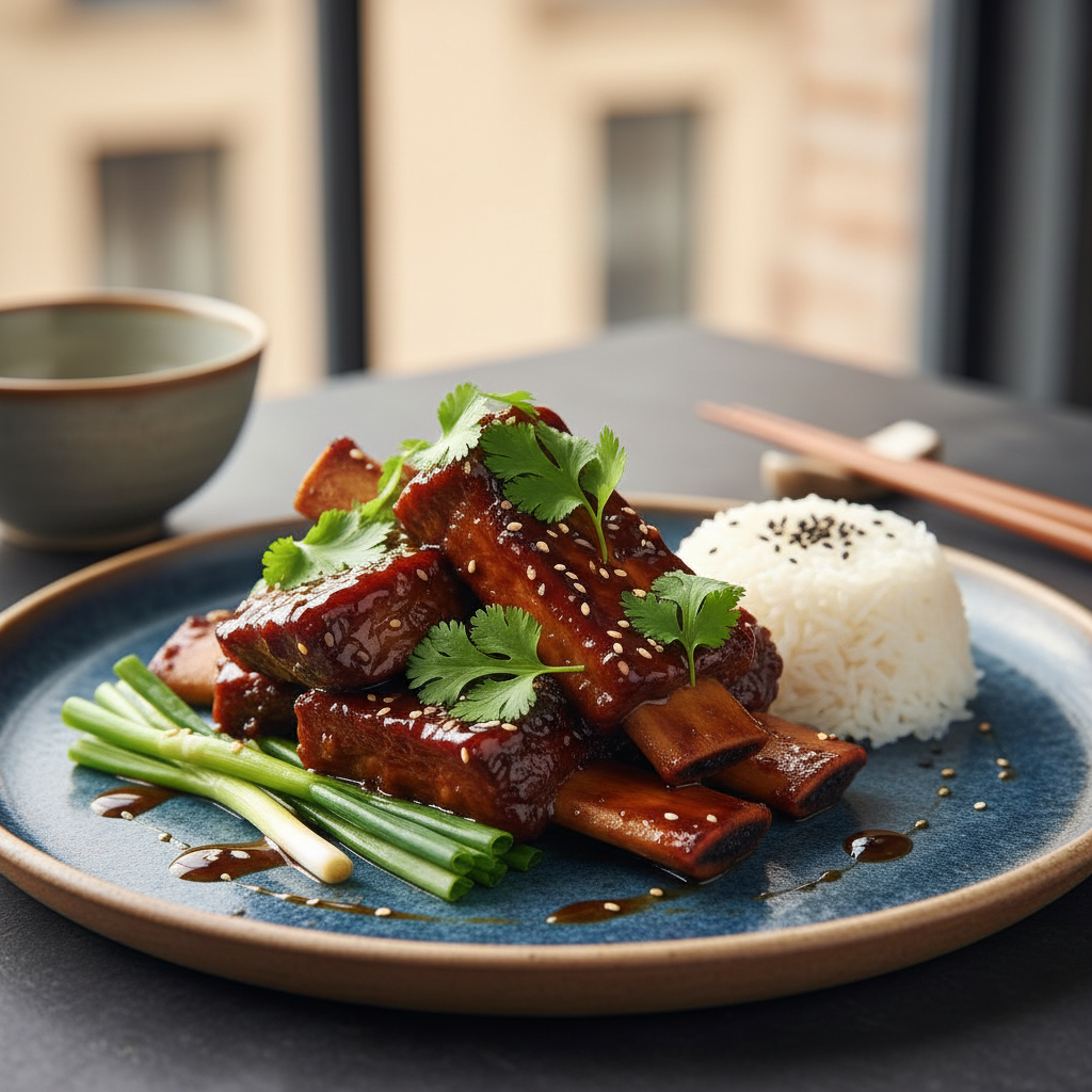 Braised Short Ribs with Spring Onion and Coriander