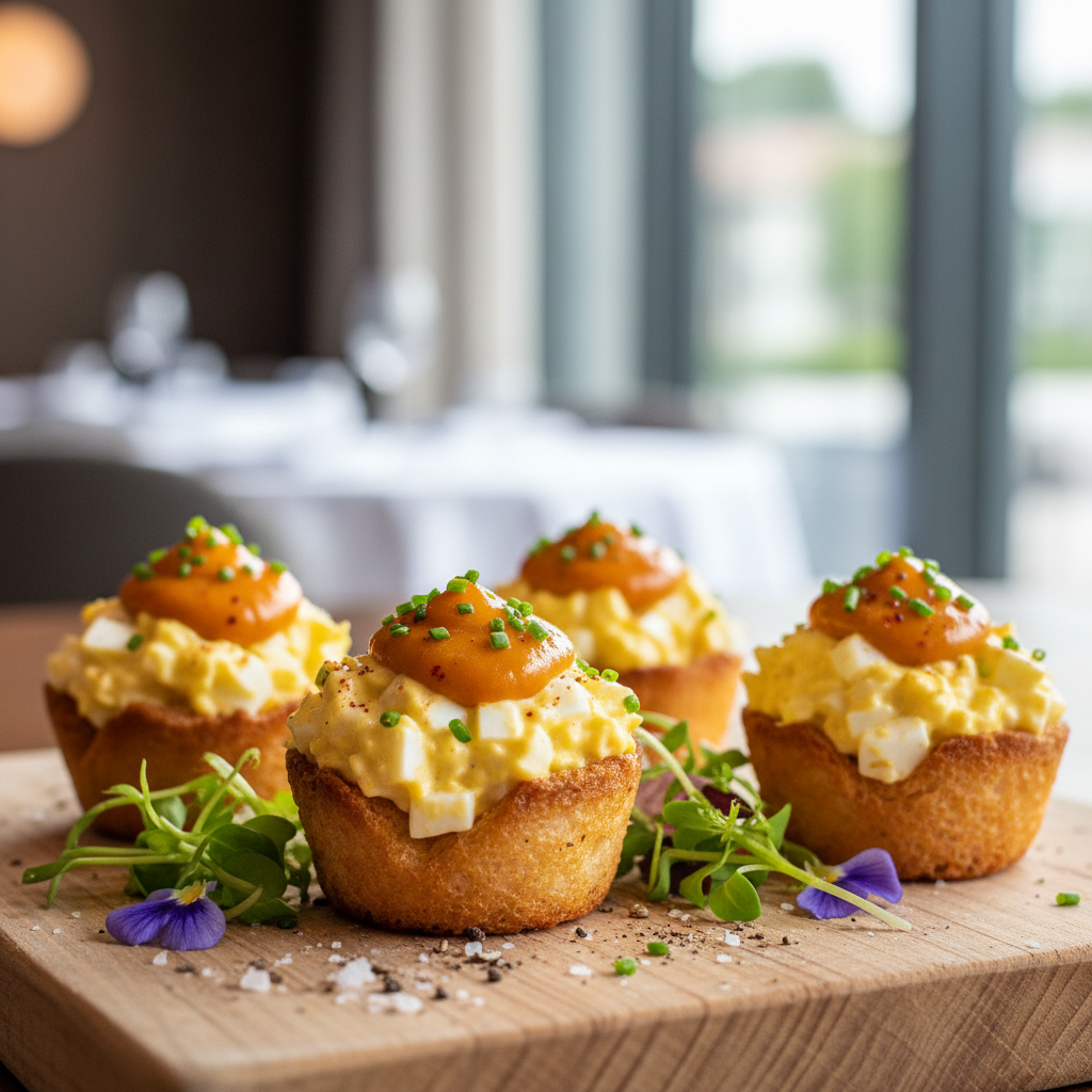 Creamy Egg Yolk-Dressed Egg Salad Cups