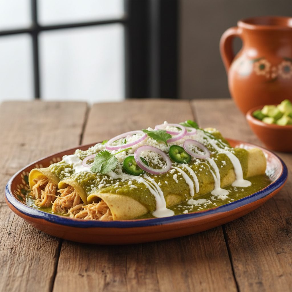 Enchiladas Verdes con Pollo