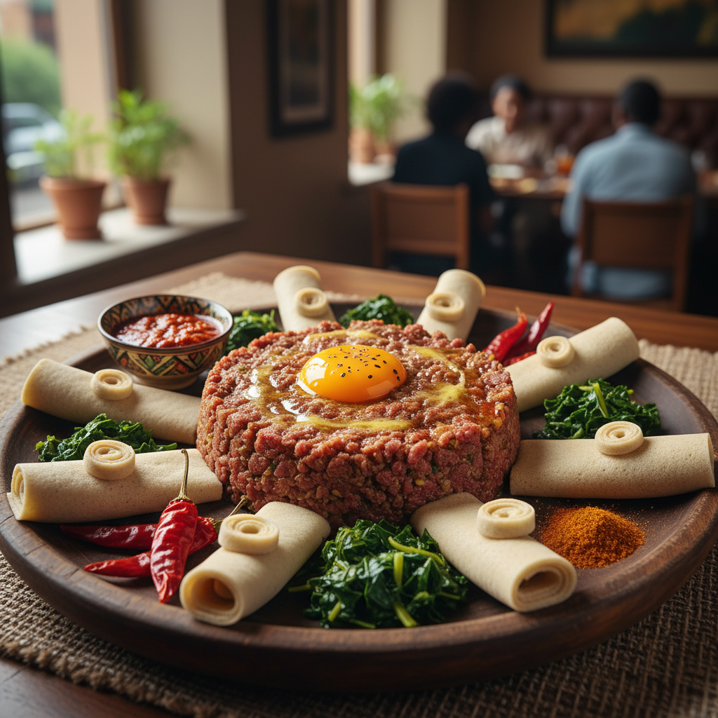 Ethiopian Kitfo (Spiced Beef Tartare with Mitmita and Niter Kibbeh)