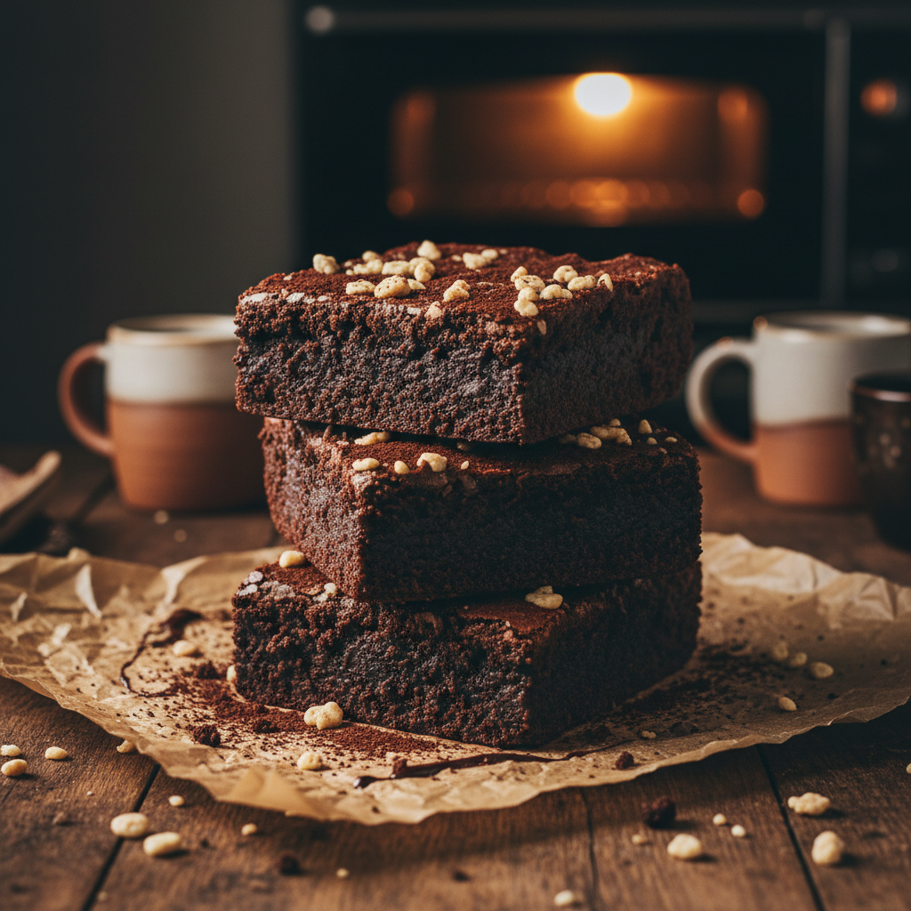 Fudgy Malted Chocolate Brownies