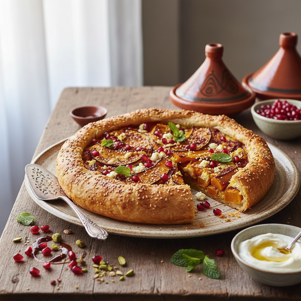 Harissa Roasted Squash & Feta Pie