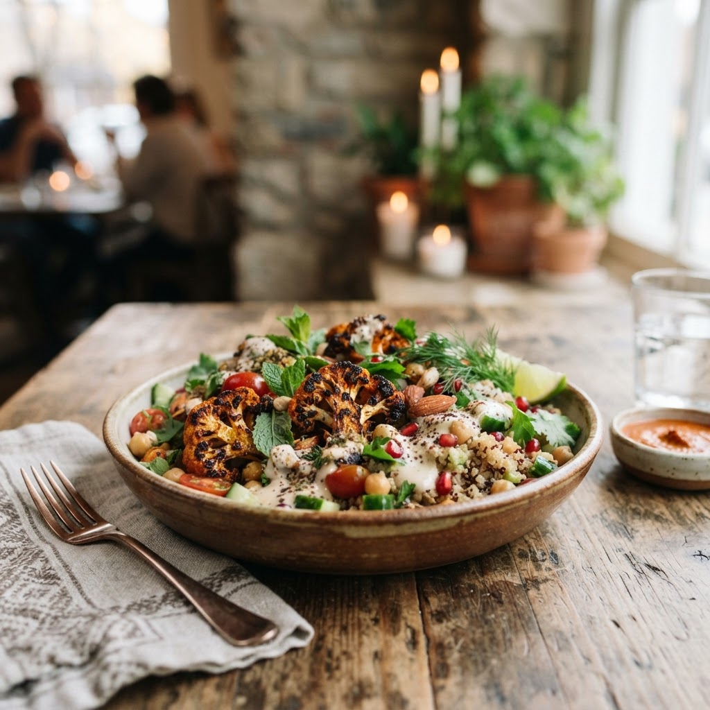 Harissa-Spiced Roasted Cauliflower Salad